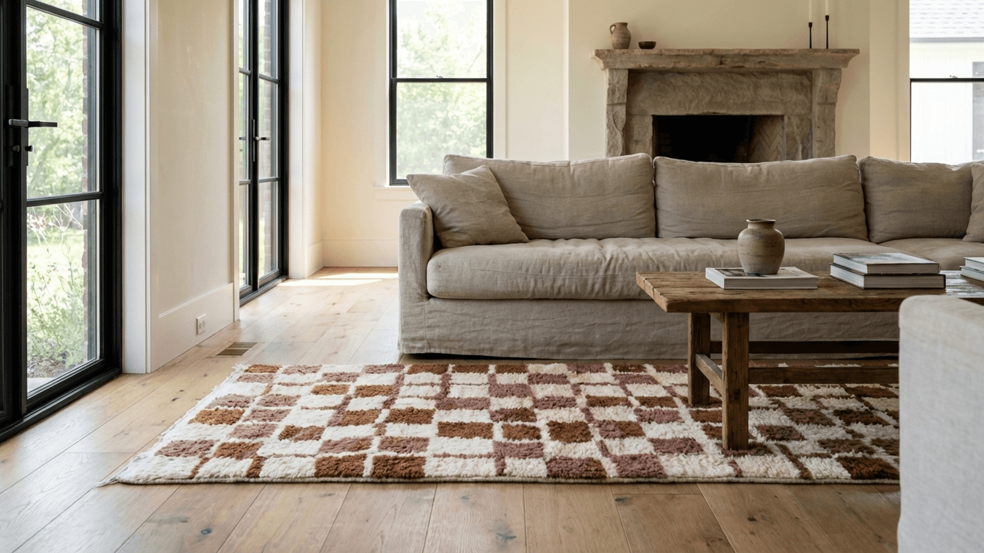 سجادة مغربية مصنوعة يدويًا من الصوف 3x13 - سجادة عداء عصرية محايدة باللون العاجي والبني لغرفة المعيشة والممر