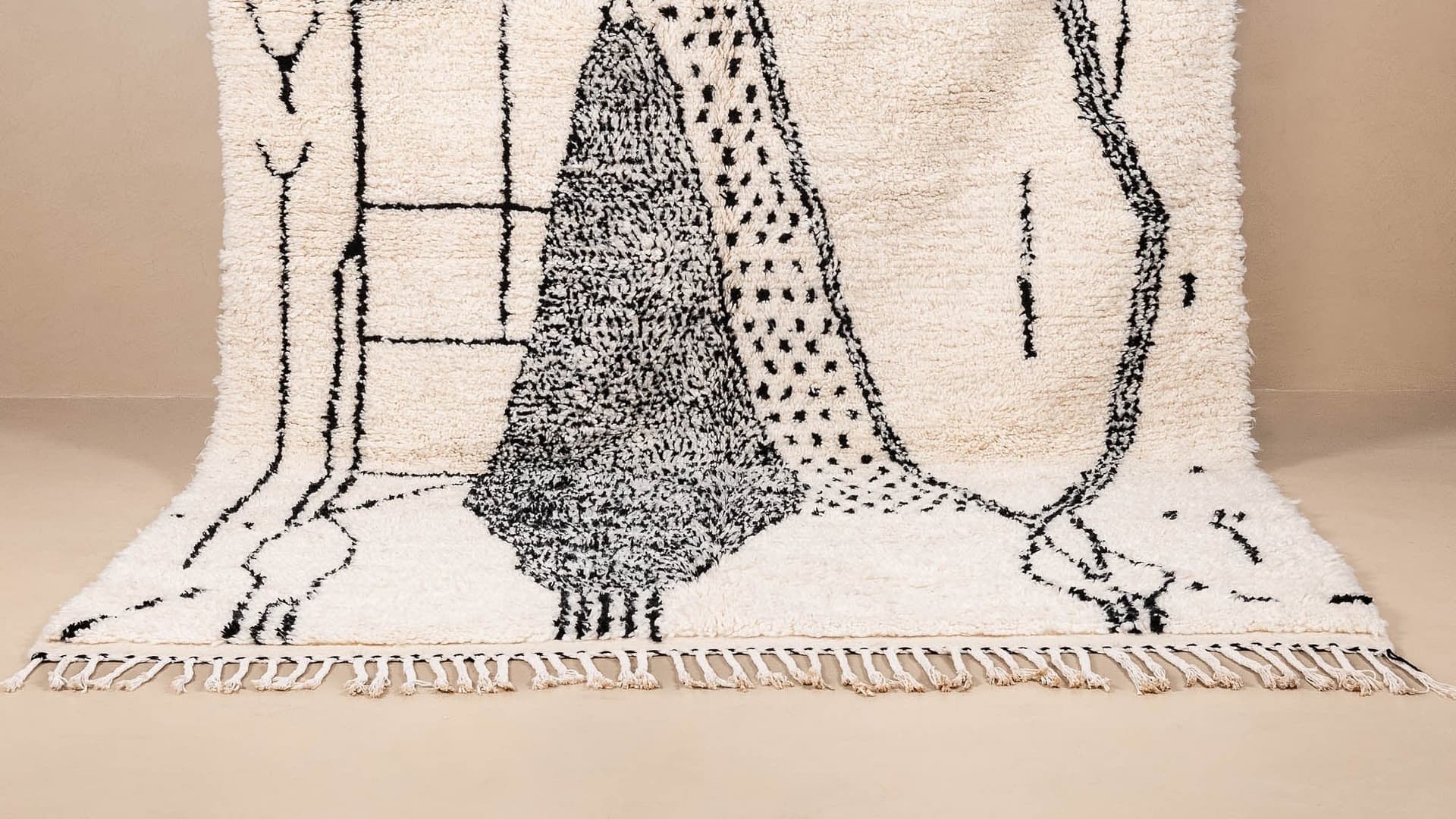 Handmade Azilal Wool Rug Boho Decor Living Room