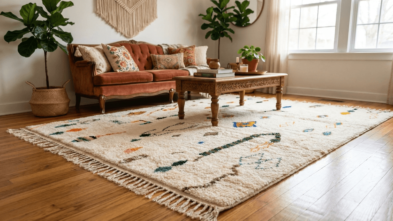 Neutral Confetti Beni Ourain Rug
