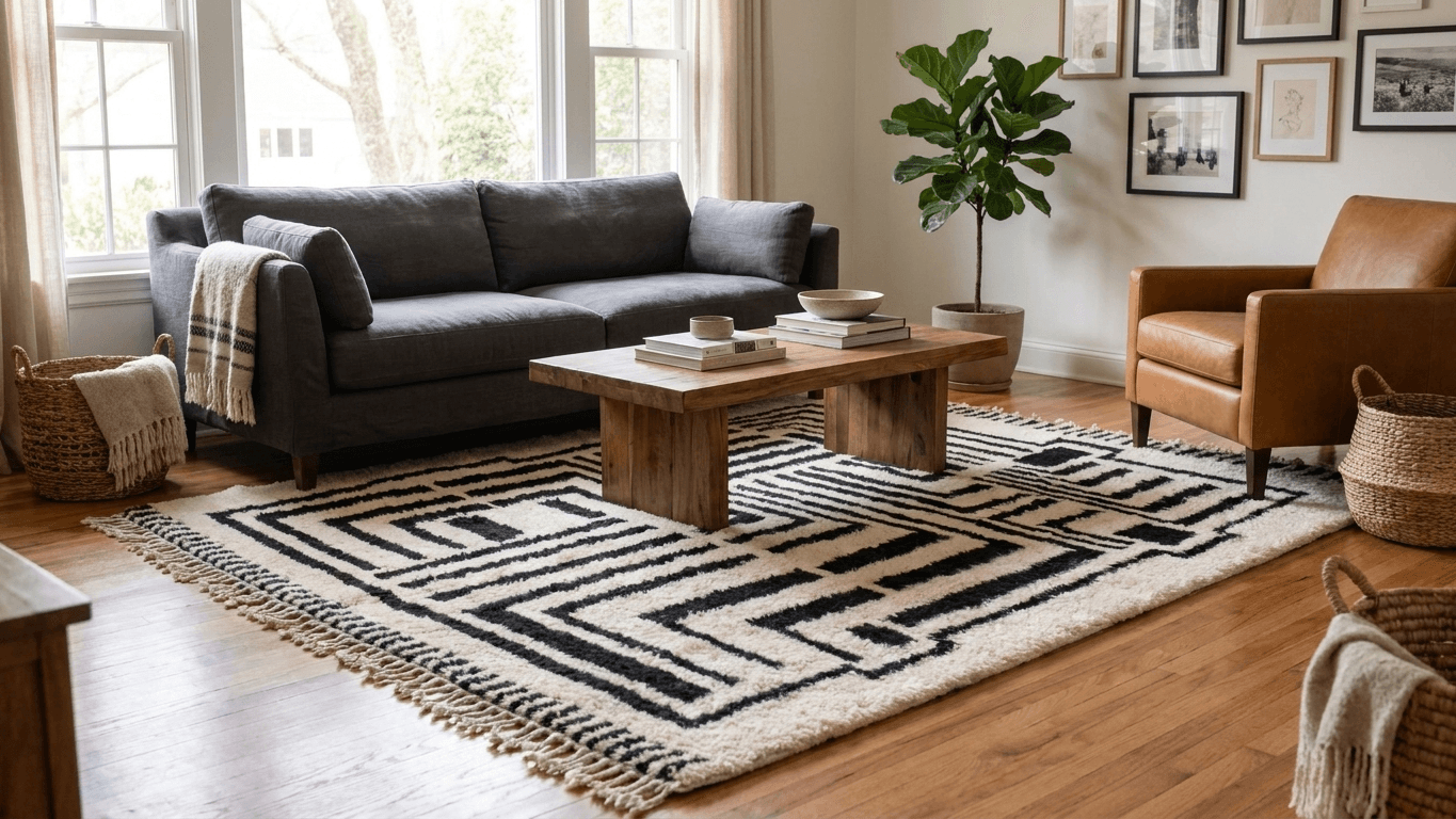 Ivory Maze Beni Ourain Rug