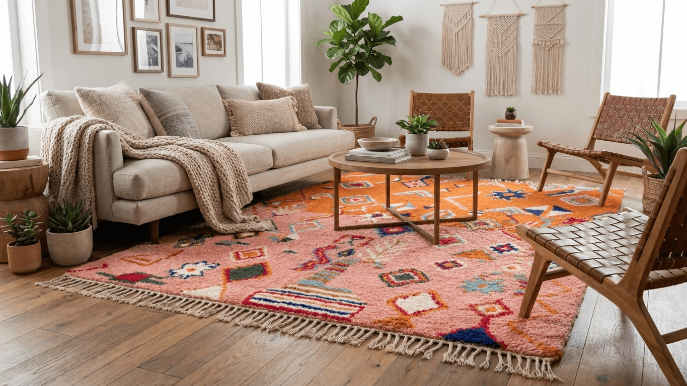 Multicolor Abstract Shag Rug