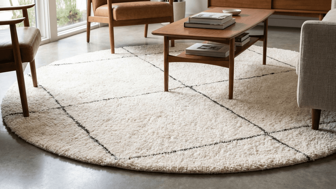 Ivory Open Diamond Beni Ourain Rug