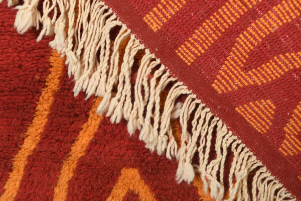 Exclusive Red & Orange Modern Moroccan Rug Geometric Pattern - Image 10