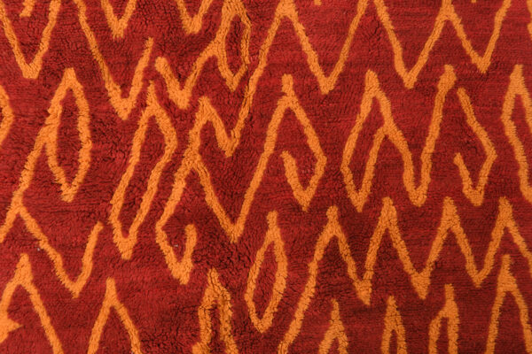 Exclusive Red & Orange Modern Moroccan Rug Geometric Pattern - Image 2