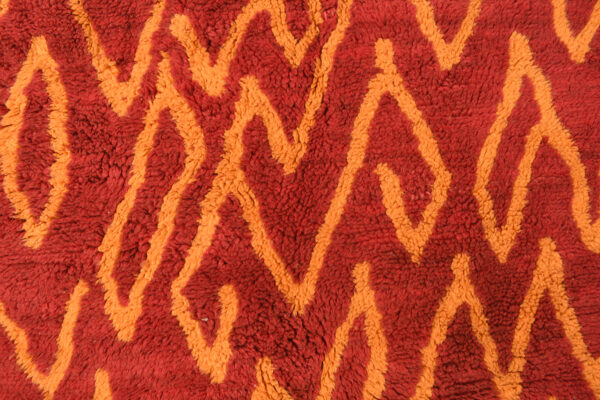 Exclusive Red & Orange Modern Moroccan Rug Geometric Pattern - Image 3