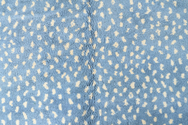 Light Blue & White Modern Moroccan Rug Dotted Pattern – Image 3