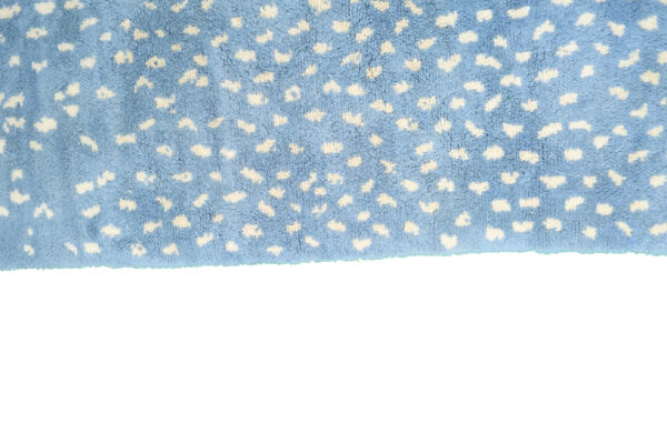 Light Blue & White Modern Moroccan Rug Dotted Pattern – Image 5