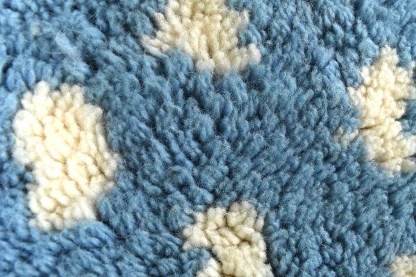 Light Blue & White Modern Moroccan Rug Dotted Pattern – Image 7