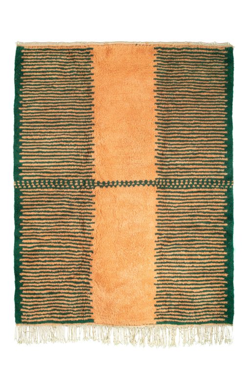 Tapis marocain orange et vert Tapis de chemin de fer