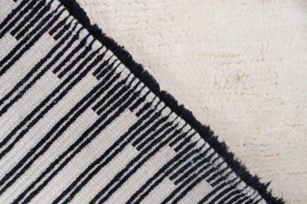 White and Black Moroccan Rug Railway Rug – Image 8