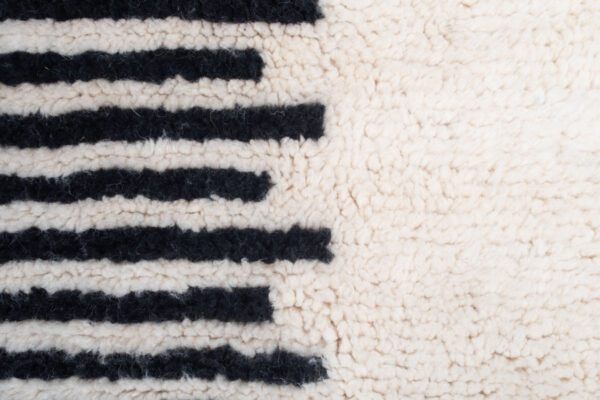 White and Black Moroccan Rug Railway Rug – Image 7