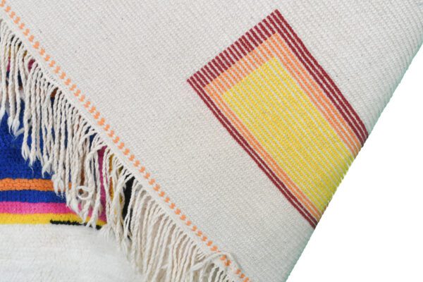 White Moroccan Rug Square Art Rug - Imagen 9
