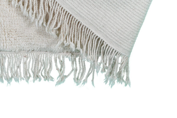 White Modern Moroccan Rug: Abstract Face Design - Image 9