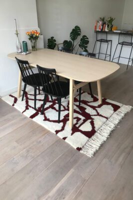 Red Moroccan Rug Earth Pattern Rug - Imagen 2