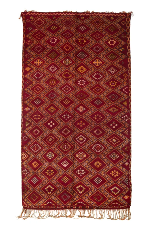 モロッコウールラグ 手織り 多色 カラフル アジラルラグ154x212cm