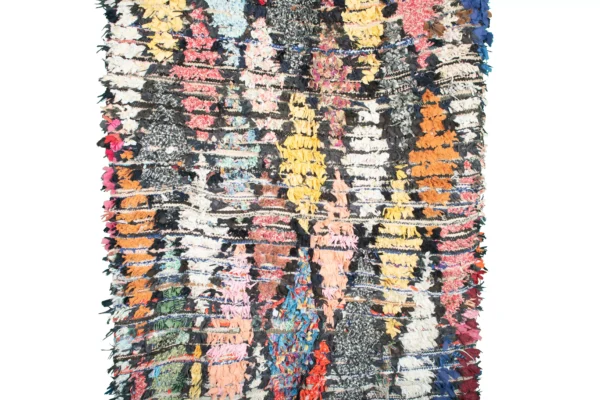 Boucherouite Rug - Vibrant Moroccan Handwoven Recycled Fabric Rug (7.0 ft x 4.3 ft) – Image 10