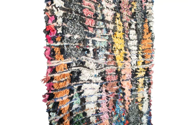 Boucherouite Rug - Vibrant Moroccan Handwoven Recycled Fabric Rug (7.0 ft x 4.3 ft) – Image 9