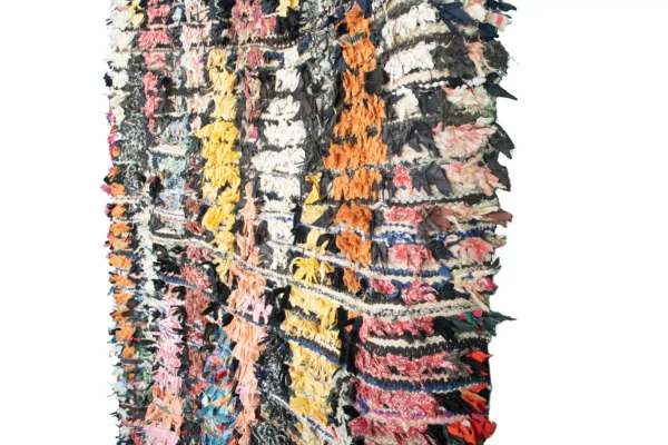 Boucherouite Rug - Vibrant Moroccan Handwoven Recycled Fabric Rug (7.0 ft x 4.3 ft) – Image 8