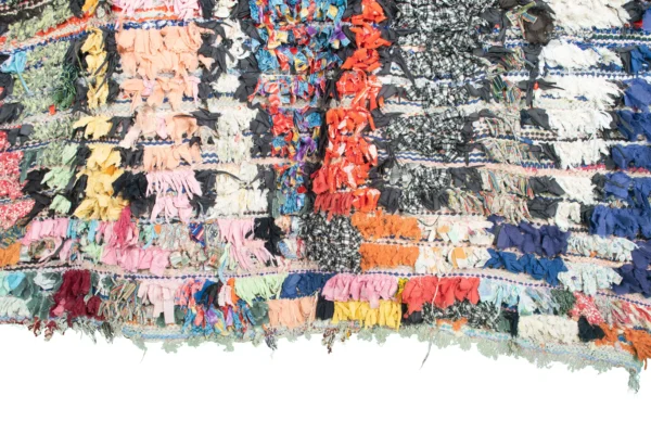 Boucherouite Rug - Vibrant Moroccan Handwoven Recycled Fabric Rug (7.0 ft x 4.3 ft) – Image 6