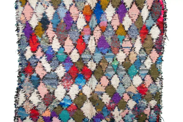 Boucherouite Rug - Exquisite Moroccan Handwoven Recycled Fabric Rug (6.3 ft x 4.6 ft) - Imagen 6