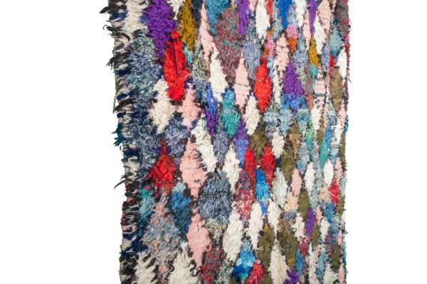 Boucherouite Rug - Exquisite Moroccan Handwoven Recycled Fabric Rug (6.3 ft x 4.6 ft) - Imagen 5
