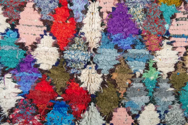 Boucherouite Rug - Exquisite Moroccan Handwoven Recycled Fabric Rug (6.3 ft x 4.6 ft) - Imagen 3