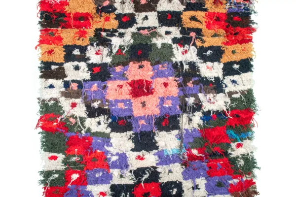 Boucherouite Rug - Radiant Moroccan Handwoven Recycled Fabric Rug (6.4 ft x 3.2 ft) - Imagen 9