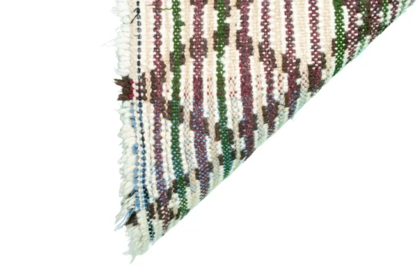 ⁦Boucherouite Rug - Enchanting Moroccan Handwoven Recycled Fabric Rug (5.5 ft x 2.3 ft)⁩ - الصورة ⁦9⁩