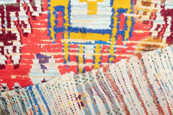 Boucherouite Rug - Elegant Moroccan Handwoven Recycled Fabric Rug (8.3 ft x 3.7 ft) — изображение 8