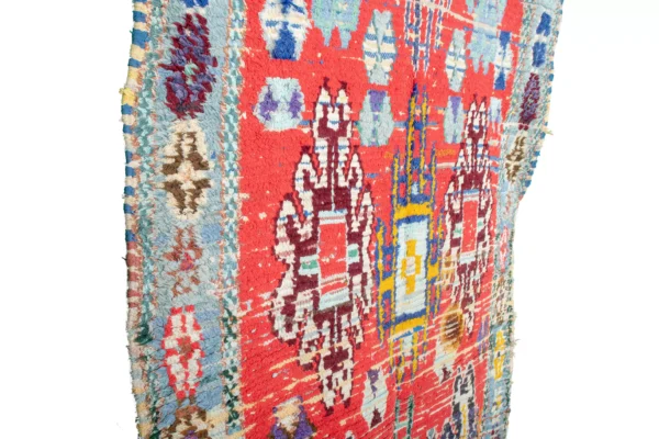 Boucherouite Rug - Elegant Moroccan Handwoven Recycled Fabric Rug (8.3 ft x 3.7 ft) — изображение 7
