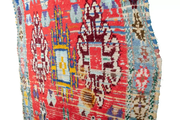 Boucherouite Rug - Elegant Moroccan Handwoven Recycled Fabric Rug (8.3 ft x 3.7 ft) — изображение 2