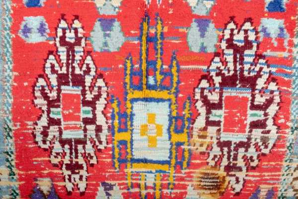 Boucherouite Rug - Elegant Moroccan Handwoven Recycled Fabric Rug (8.3 ft x 3.7 ft) — изображение 4