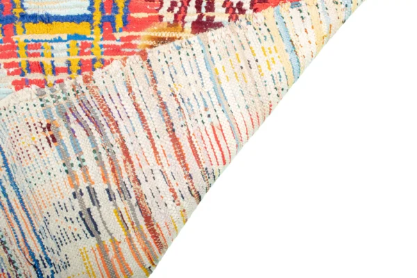 Boucherouite Rug - Elegant Moroccan Handwoven Recycled Fabric Rug (8.3 ft x 3.7 ft) — изображение 3