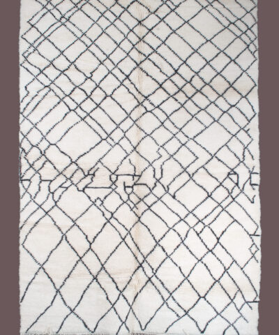 Black Lines Beni Ourain Rug