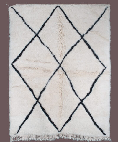 White Rhombic Beni Ourain Rug