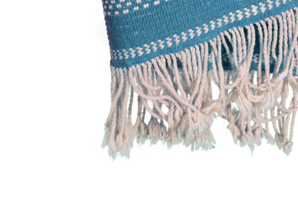 Blue Azure and White Symbolic Modern Moroccan Rug – Image 10