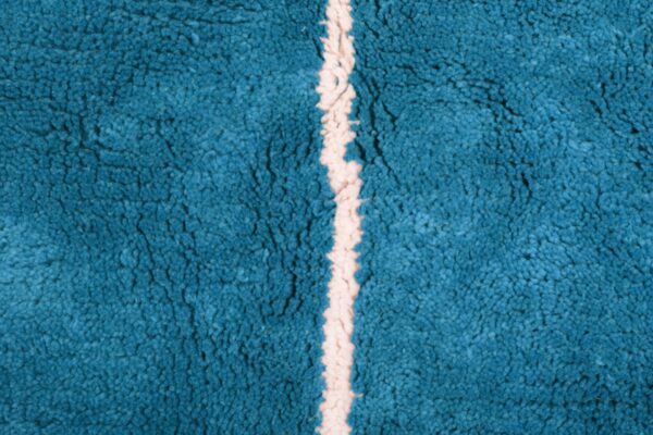 Blue Azure and White Symbolic Modern Moroccan Rug – Image 5