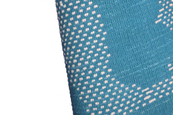 Blue Azure and White Symbolic Modern Moroccan Rug – Image 9