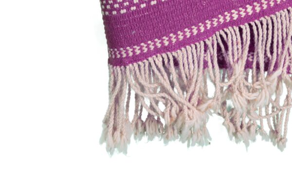 Dark Pink and White Symbolic Modern Moroccan Rug - Imagen 10