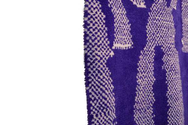 Purple and White Symbolic Modern Moroccan Rug – Image 3