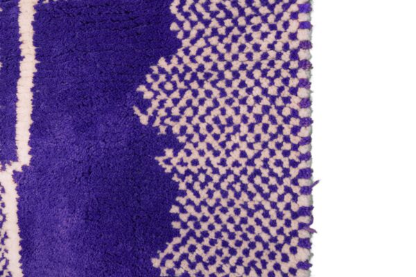 Purple and White Symbolic Modern Moroccan Rug – Image 4