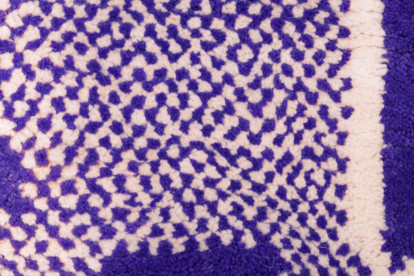 Purple and White Symbolic Modern Moroccan Rug – Image 6