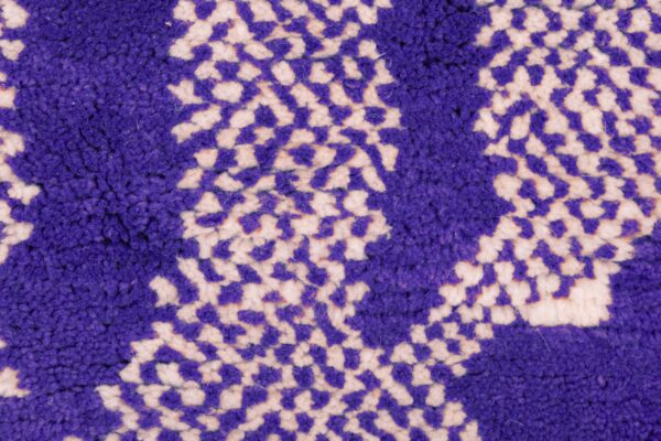 Purple and White Symbolic Modern Moroccan Rug – Image 7