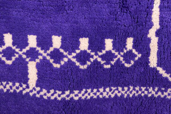 Purple and White Symbolic Modern Moroccan Rug – Image 8