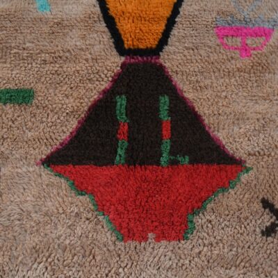 Tan Brown Abstract Multicolored Modern Moroccan Boujaad Rug - Image 4