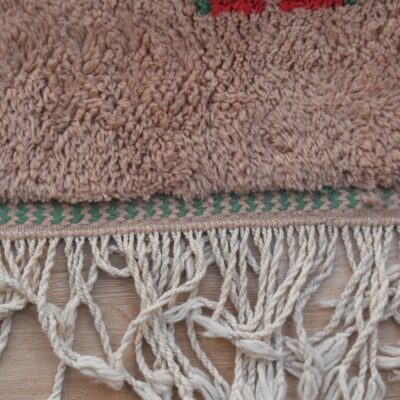 Tan Brown Abstract Multicolored Modern Moroccan Boujaad Rug - Image 6