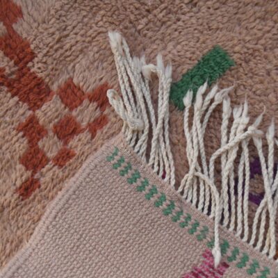 Tan Brown Abstract Multicolored Modern Moroccan Boujaad Rug - Image 7