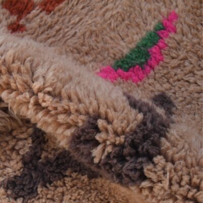 Tan Brown Abstract Multicolored Modern Moroccan Boujaad Rug - Image 8