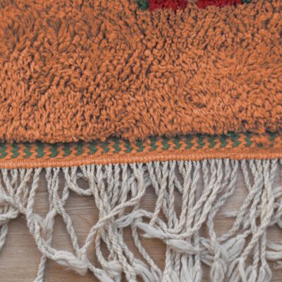 Orange Abstract Multicolored Modern Moroccan Boujaad Rug - Image 5