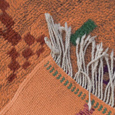 Orange Abstract Multicolored Modern Moroccan Boujaad Rug - Image 6